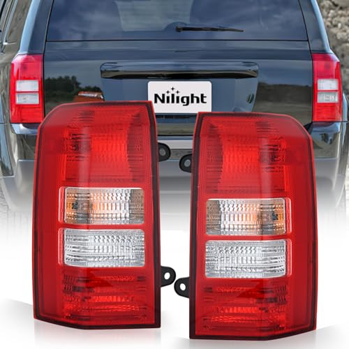 Image of Nilight Taillight Assembly Compatible with 2008-2017 Jeep Patriot | Tail Light OE Style Rear Lamp Replacement Driver and Passenger Side w /Bulbs