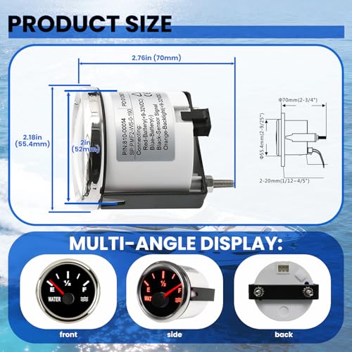 image for Xenloce Water Level Gauge，52mm Liquid Level Meter, 240-33ohm/0-190oh