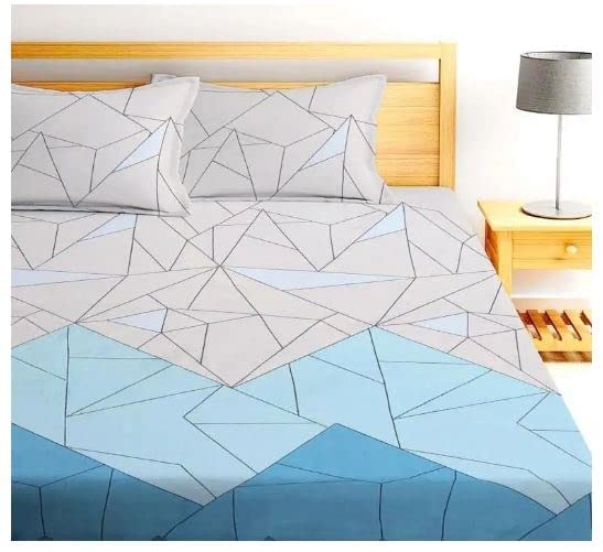 Castiqa Elastic Fitted Supersoft Premium GlaceCotton 200TC King Size Bedsheets with 2 Pillow Covers (Fits Upto Mattress of 8 Inches) (King (72x78), Aqua S) (B0BP2PJLMR) Amazon Price History, Amazon Price Tracker