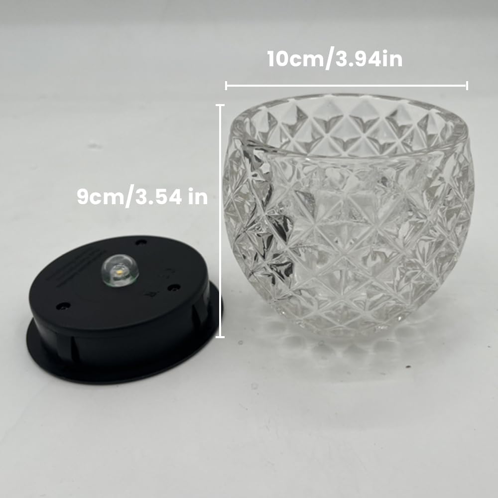 Solarlampen für Außen Tisch, 2er-Set Solar Tischleuchte Outdoor, Tischlampe Solar Outdoor Wasserfest IP44, Warmweiß, Glas, Ø 10 Cm, LED Windlicht Outdoor Solar