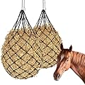 HAYSRMAN 2PCS Hay Nets for Horses,2.36"x2.36" Holes 40”Horse Hay Feeder Net for Slower Feeding,Strong Load-Bearing Hay Bag Hanging for Horse Stable Trailer (Black)