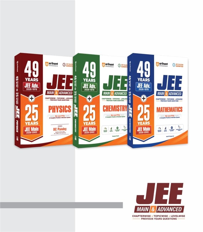 Image of Arihant 49 Years JEE Advanced (1978-2026) & 25 Years JEE Main (2002-2026) PCM Combo | Physics, Chemistry & Mathematics Chapterwise, Topicwise & Levelwise PYQs | 3-Level Practice & Questions