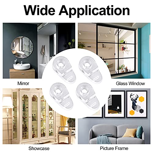 Ufurmate Glass Panel Clip, 100 Pack Glass Retainer Clips Kit Plastic Glass Cabinet Clamps Clear Mirror Clips Window Dressing Hardware Replacement With Screws & Storage Box, Fit For 3-5Mm Thick Glass #TOP5