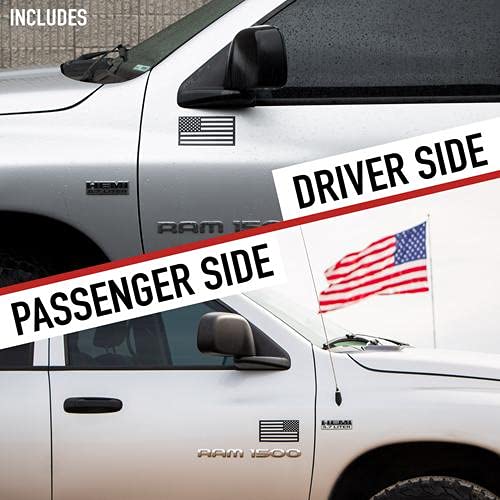 Gat Mags Usa Flag Vehicle Magnets (X2), American Flag Magnet, High Grip Magnetic Vinyl, 5 Year Warranty, Black #TOP3