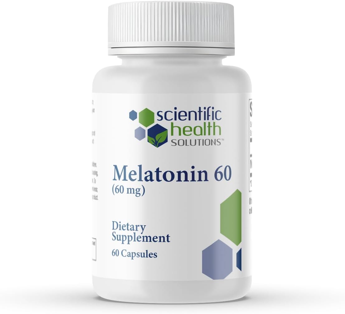 Melatonin 60mg | High Dosage Melatonin in Easy-to-Swallow Capsules | Vegan, Non-GMO & Gluten-Free | US-Made Extra Strength (Single)