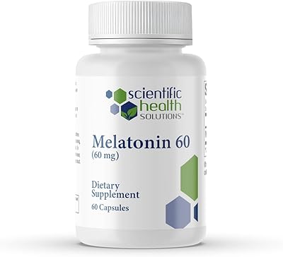 Melatonin 60mg | High Dosage Melatonin in Easy-to-Swallow Capsules | Vegan, Non-GMO & Gluten-Free | US-Made Extra Strength Single