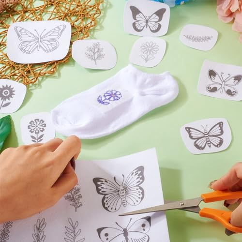 Image of Spritewelry 70 Pcs Butterfly Water Soluble Embroidery Stabilizers, Stick and Stitch Transfer Embroidery Paper Wash Away Adhesive Stabilizers for Hand Sewing Lover Beginners