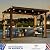 Modern Shade Woodberry Grill Gazebo 6' X 12', Cedar Wood Gazebo with Dual bar Tops & Shelves, Patio Gazebo with Galvanized Steel Roof, USB and USB-C Charging Ports, Hardtop Gazebo for Patio