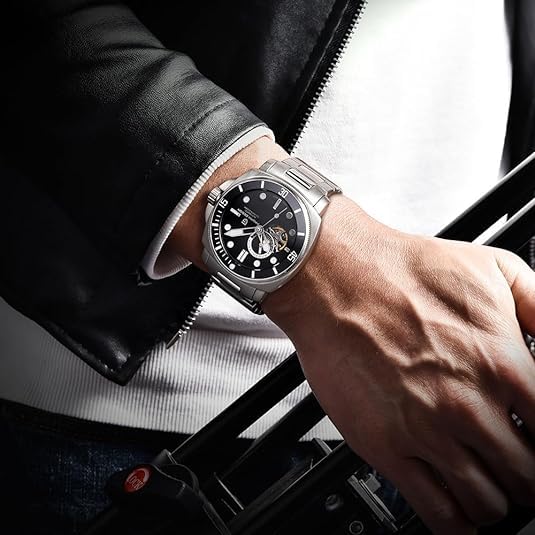 Image of Pagani Design 1736 Men's Watch Men's Automatic Watch NH39 Automatic Movement Sapphire Crystal Stainless Steel Strap 200M Water Resistant Multifunction Chronograph Business Sports Watch
