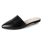J. Adams Lennox Mules for Women - Closed Pointed Toe Flat Heel Slides