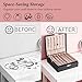 BEWISHOME Jewelry Box Organizer, 2-Layer Necklace Organizer Box, Modern Style Necklace And Bracelet Storage Case, Necklace Case for Women, Girls (Black SSH31B)