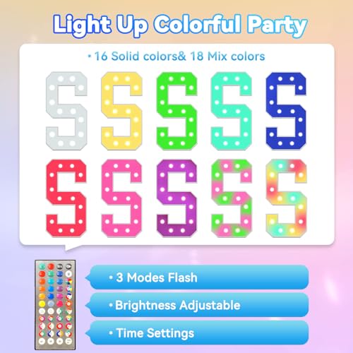 Image of Ledido 4FT Marquee Light Up Numbers 15, 34 Colors Changing Marquee Numbers 4 Feet Tall with Remote, Big 15th Birthday Number, Large Lighted Number for Anniversary Graduation Birthday Party Decoration