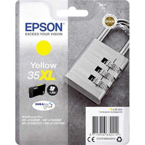 Epson 35 Serie Lucchetto, Cartuccia Originale Getto d'Inchiostro DURABrite Ultra, Formato XL, Giallo