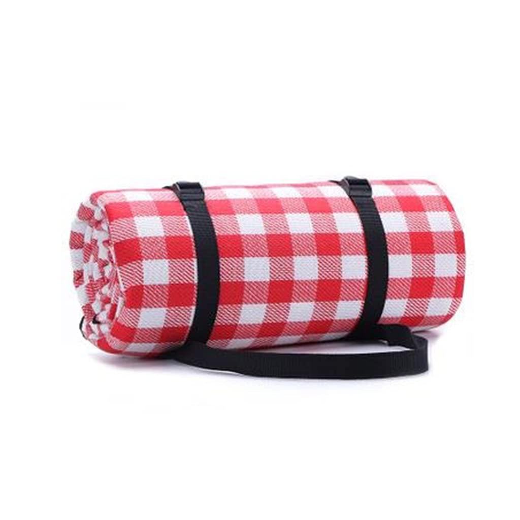 TILEZE Couverture Douce Respirante Épaissir Coussin pour Couverture Imperméable Pliante Extérieure Camping Plage Plaid Tapis De Pique-Nique/Rouge/150 * 200Cm
