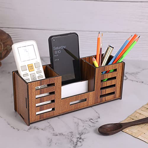Image of Deskart Stylish Pen Stand with Business Visiting Card, Mobile Holder & Remote Holder | Multipurpose Desk Organizer for Office Desk and Gifting