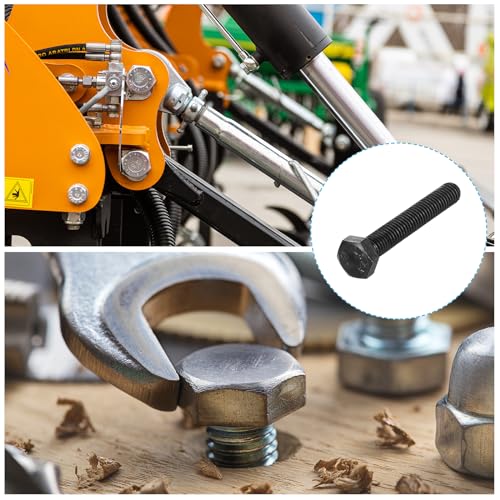 Image of METALLIXITY Hex Bolts (M8-1.25x50mm) 15Pcs, 12.9 Grade Carbon Steel Fully Threaded Black Oxide, Coarse Thread UNC Hex Head Screw Bolt - for Mechanical Repair