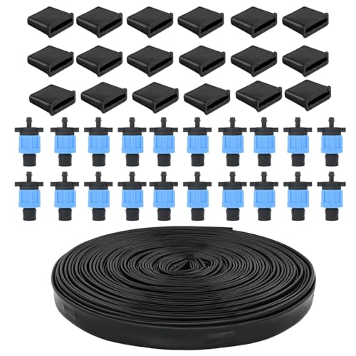 100 ft 5/8' Drip Irrigation Tape Kit Emitter Spacing 6' with 20PCS Drip Tape Connectors and 20PCS...