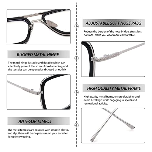 Image of ARICKS Tony Stark Style Blue Light Blocking Glasses for Men Women, Iron Man and Spider-Man Computer Gaming Glasses by Computer /Tablet /Laptop /Mobile