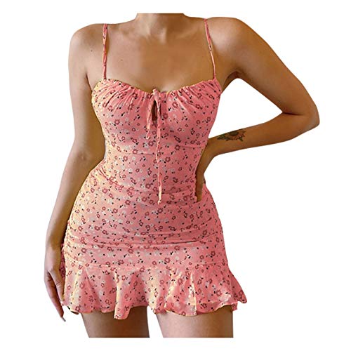Vestido largo para mujer, estilo casual, floral, para verano, con cuello en V, holgado, acampanado, manga 3/4, bohemio, elegante, para invitados de boda, ocasiones especiales, rosa, XL