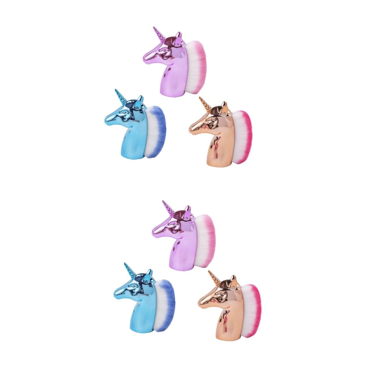 Beaupretty 6pièces Brosse à Licorne Nettoyage Et Dépoussiérage Pour Manucure Et Pédicure Couleurs Bleu Rose Et