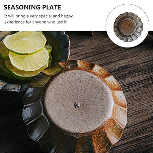 HEMOTON Molho Prato de Cerâmica de Estilo Japonês Do Vintage Tempero Pratos Aperitivo Prato Sobremes