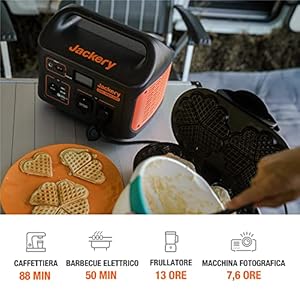 Centrale elettrica portatile Jackery Explorer 1000, batteria al litio mobile solare da 1002Wh per alimentazione di emergenza domestica con prese CA 230V/1000W, per campeggio all'aperto in camper - immagine 4