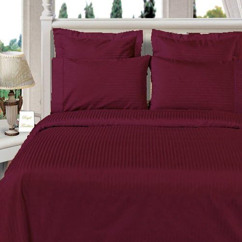 1200 Thread Count Three (3) Piece Twin XL Size Taupe Stripe Bed Sheet Set, 100% Egyptian Cotton, Premium Hotel Quality