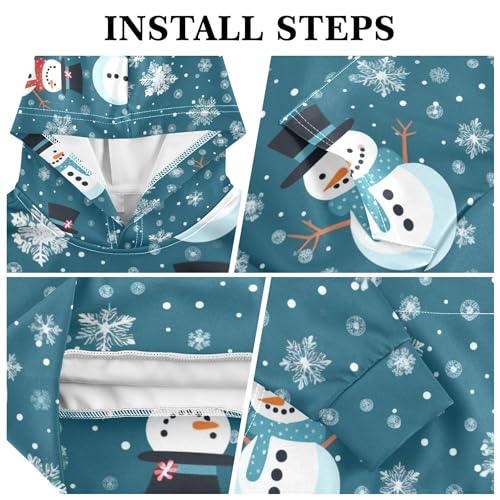 Kids Hoodies Sweaters Christmas Snowman Hooded Sweatshirts with Big Pockets for Boys Girls B04000393