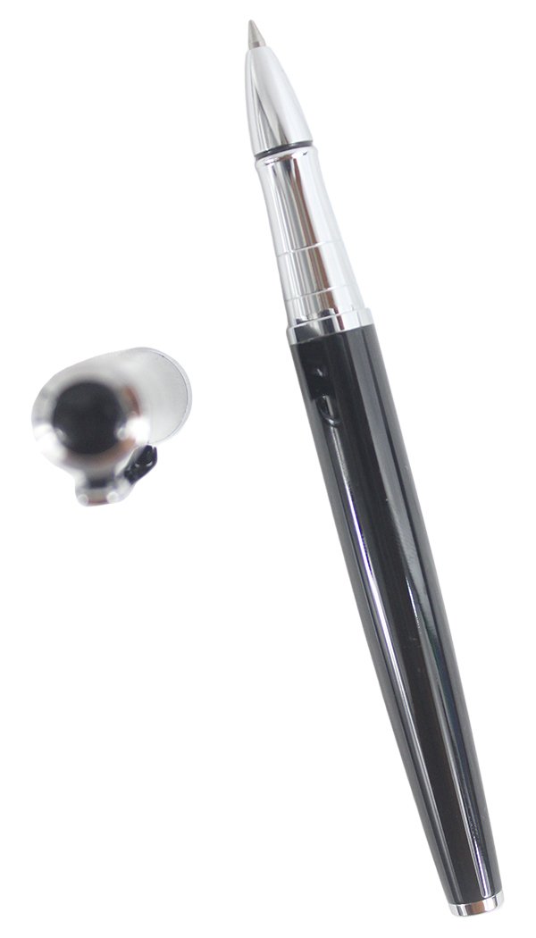 SIPLIV Klassischer Tintenroller 3035 – Glattes Schreiben Mit Schwarzer Minen, Silbernes Design
