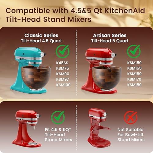 Tazón de Mezcla de Madera de Acacia Sólida 5 Qt miniatura 6