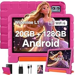 ZIOVO Tablet 10 Pollici Android 14 Tablet Bambini, 20GB RAM+128GB ROM(TF 1TB),WiFi 6, Widevine L1/Octa-Core/BT 5.0/8+5 MP/6000mAh/Tablet per Bambini,Tablet con EVA Caso - Rosa