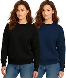 Kit 2 Casaco Moletom Gola Redonda Feminino Careca Blusa De Frio