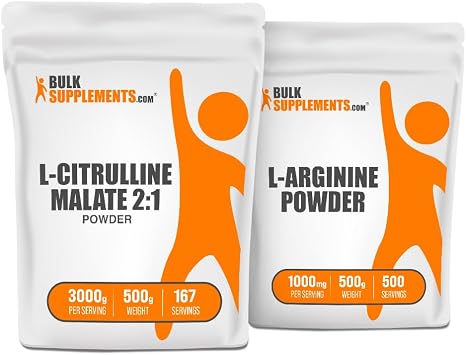 BulkSupplements Citrulline Malate 21 500g + L-Arginine 500g Bundle