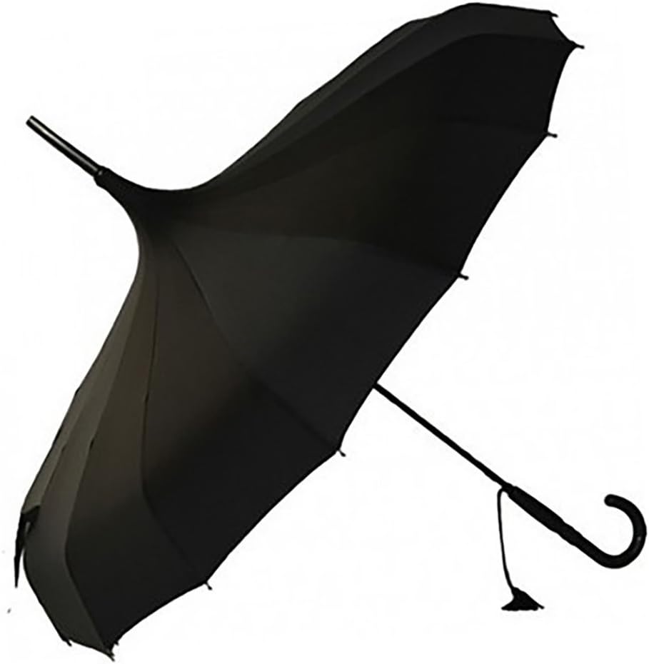SAOKE Plain Black Pagoda Umbrella