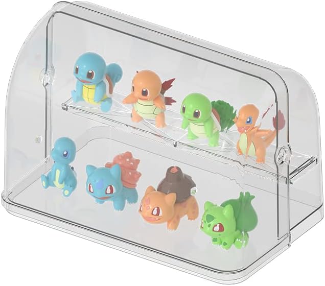 Transparent Flip Display Case for Figures, Transparent Acrylic Display Box, Dust Proof Doll Display Box Suitable for Lego Collectibles Action Figures Pop Mart