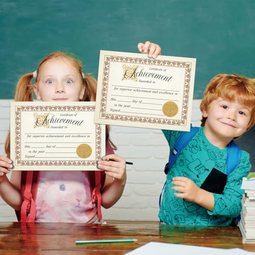 25 PCS 8X 10 Inches Award Certificates of Achievement, Certificate of Completion Employee of The Month, Suitable for End of Semester for Teachers Students Parents-02