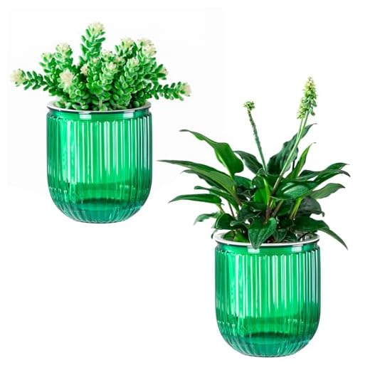 Melphoe Self Watering Pots for Indoor Plants Planter, 4.7 Inch 2 Pack Planters Self Watering Plant Pots for Flower, Houseplants, Succulent, African Violets and Cactus with Drainage