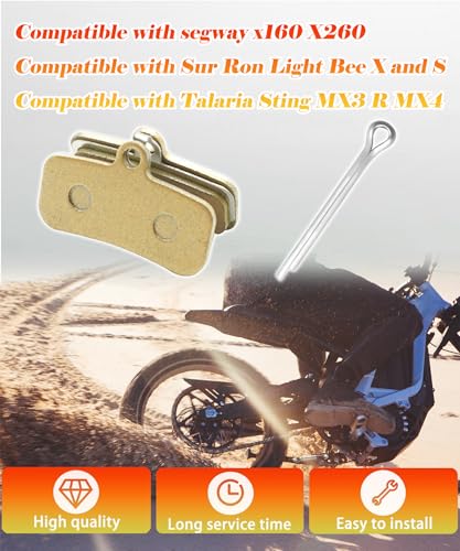 Image of 4 Pcs Front & Rear Disc Brake Pads Fits for Sur Ron Light Bee X and S,for Talaria Sting MX3 R /MX4,for Segway X160 X260 Electric Dirt Bike Replacement Parts