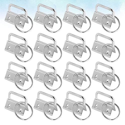 HEALLILY Porta-Chaves Com 50 Unidades Chaveiro de Hardware Com Anel de Divisão 25 Mm Prata