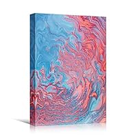 Canvas Wall Art Liquid Abstract Colorful Decorative Elements Mixed Media Multicolor Swirly - 12x18 inches
