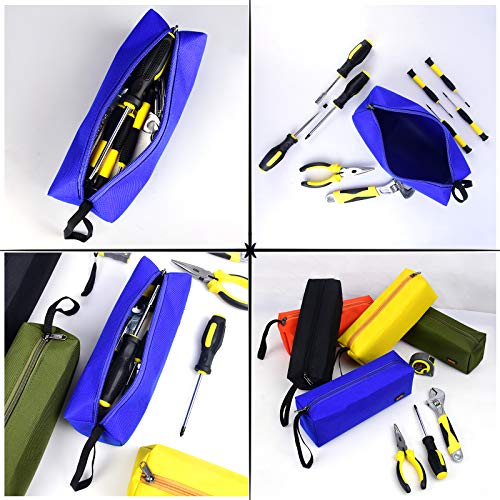 Fastech 1-Pack Zipper Utility Tool Bag，Small Zipper Bags/Multi-Purpose Tool Pouch Tote Bags Storage Organizer For Screwdrivers,Pliers,Nut Drivers Gifts To Men/Women. (Black) #TOP2