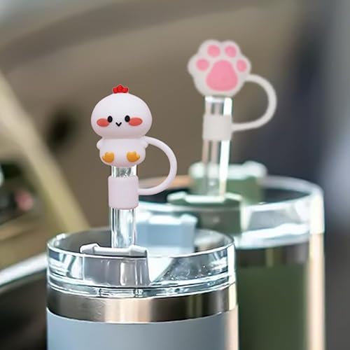 Miniatura 5 de 5 tapas de popote para Stanley Cup  0.394 in para vasos de 40 y 30 onzas, accesorios reutilizables para vasos de 40 y 30 onzas, animal