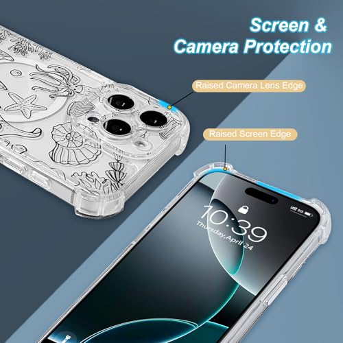 Coque transparente iPhone 16 Pro MagSafe antichoc animaux marins - 3