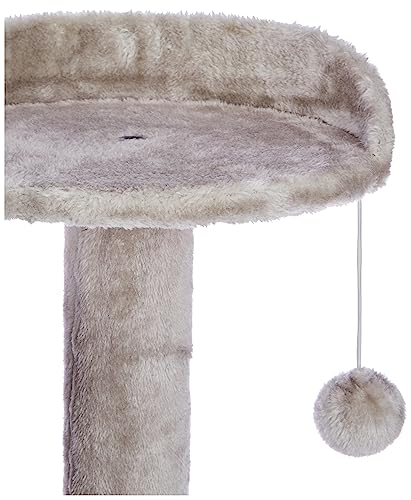 Image of Amazon Basics Large Cat Tree with Scratching Posts, Balls, Stairs and House | 48.5 x 45.5 x 106.5 cm | Grey