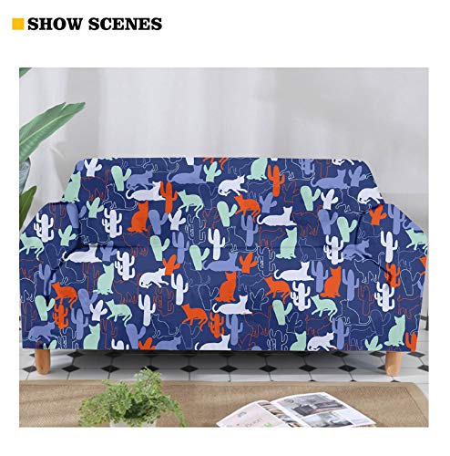 Joaifo Southwest Style Polyester Fabric Sofa Cover Slipcover, Mandala Boho Geometric Pattern Couch Cover Furniture Protector With Elastic Bottom（4 Seater） #TOP7