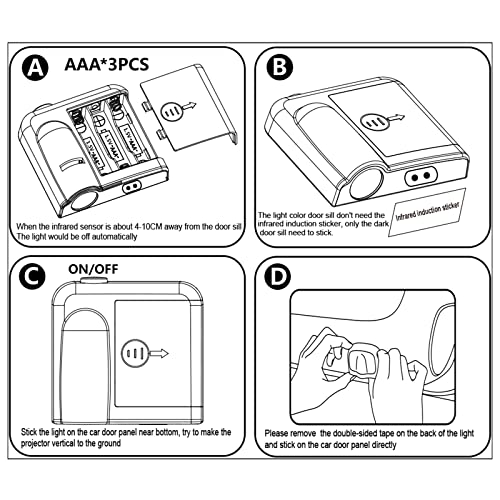 Qkxmpypl Car Door Lights Logo Projector, Wireless Welcome Courtesy Door Light, Car Interior Accessories Infrared Sensor Led Ghost Shadow Lamp (Eagle Usa Flag) #TOP5