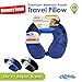 Cloudz Memory Foam Travel Neck Pillow with Snap & Pocket - Blue