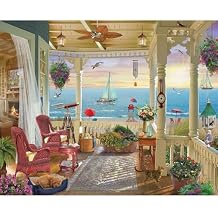 White Mountain 1000 Piece Jigsaw Puzzle Ocean Beach House Puzzles with Large Pieces Gift for Adults and Family 24"x30" - Summer Breeze