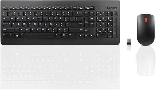 Lenovo 510 Wireless Keyboard and Mouse Set, 2.4 GHz Nano USB Receiver, Full Size, Island Key Design, Left or Right Hand, 1200 DPI Optical Mouse,…