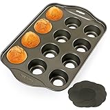 Cyimi Muffin Pan 12 Cup with Removable Bottom,Nonstick Cupcake Pans for Baking,Mini Muffin Cheesecak